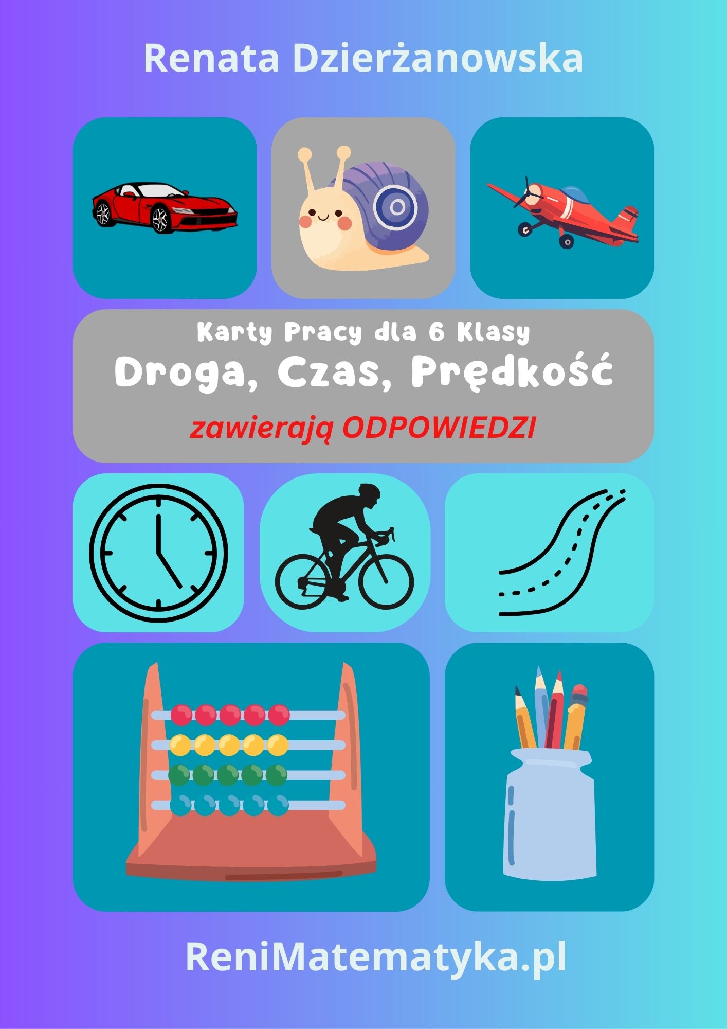 Karty pracy Droga, Czas, Prędkość z odpowiedziami